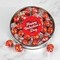 Valentine's Day Candy Gift Tin with Chocolate Lindor Truffles by Lindt Large Plastic Tin with Sticker - Script Heart